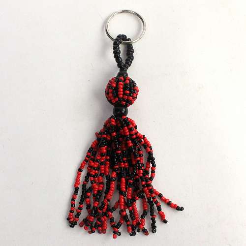 【SALE】ビーズタッセルキーホルダー 99C赤MIX @1200→840