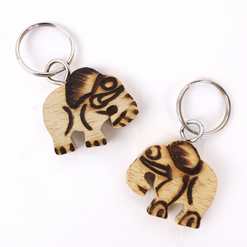 木製動物キーホルダー ゾウ