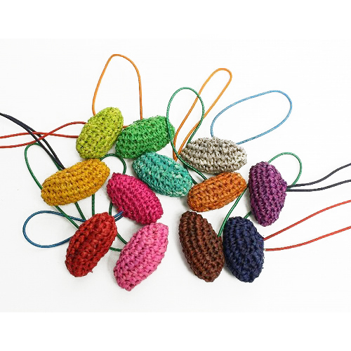 【SALE】ラフィアポンポン繭玉 ゴム付 @500→400円