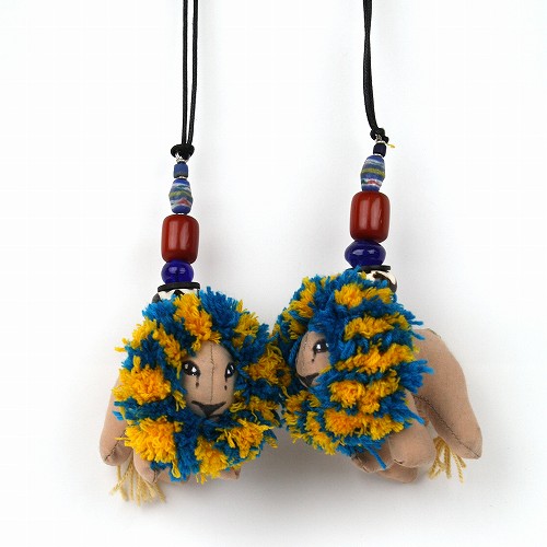 【SALE】カラフルビーズx動物付きチャーム ライオン @1500→1200円