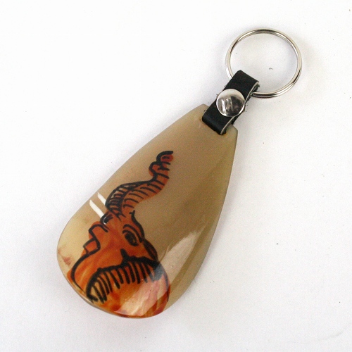 動物柄牛角くつべらキーリング ゾウ
