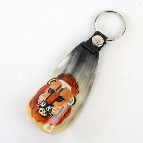 動物柄牛角くつべらキーリング ライオン