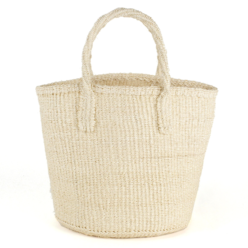 サイザルバッグ共手無地9インチ 無地ナチュラル