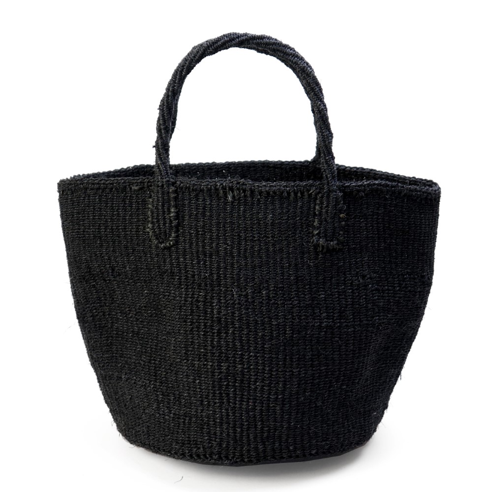 サイザルバッグ共手無地9インチ 無地 黒