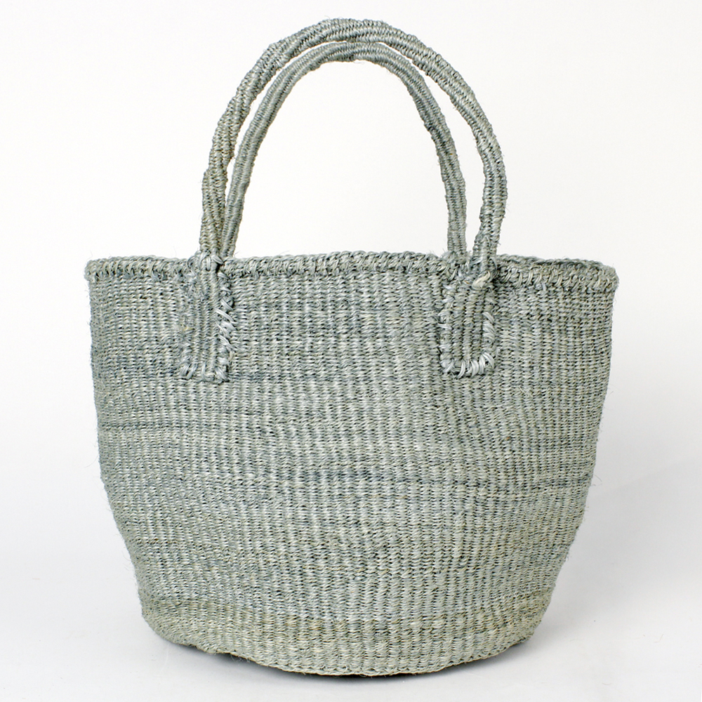 サイザルバッグ共手無地9インチ 無地 グレー