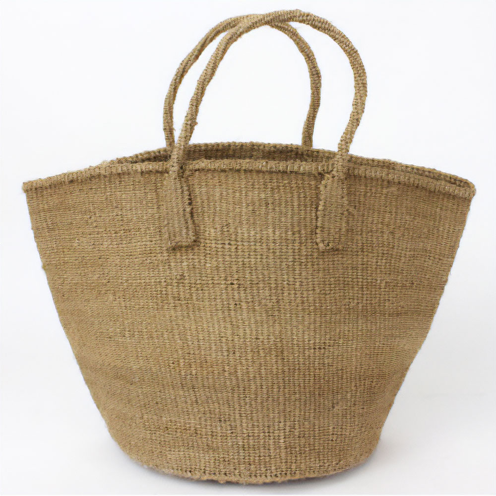 サイザルバッグ共手無地9インチ 無地 カーキ