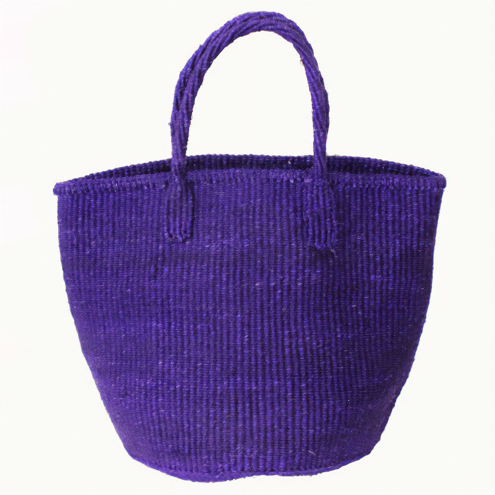 サイザルバッグ共手無地9インチ 無地 紫