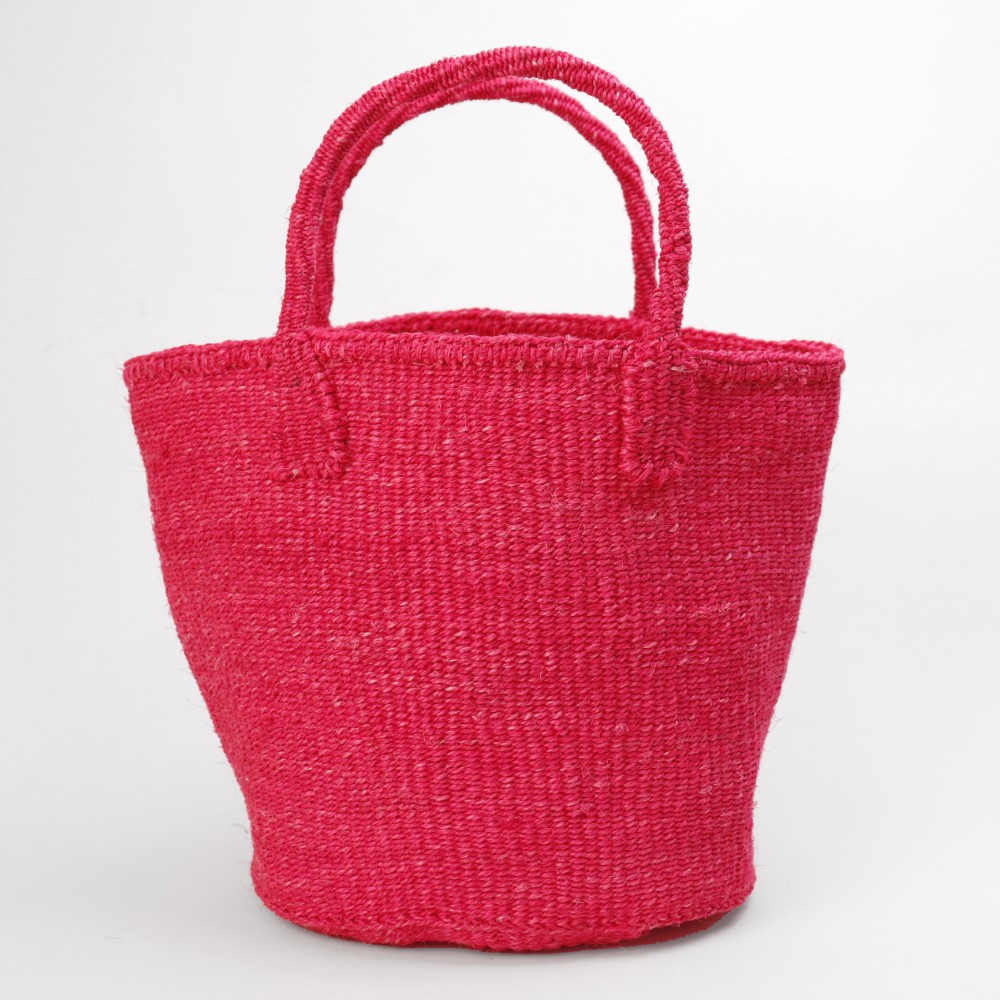 サイザルバッグ共手無地9インチ 無地 フシア