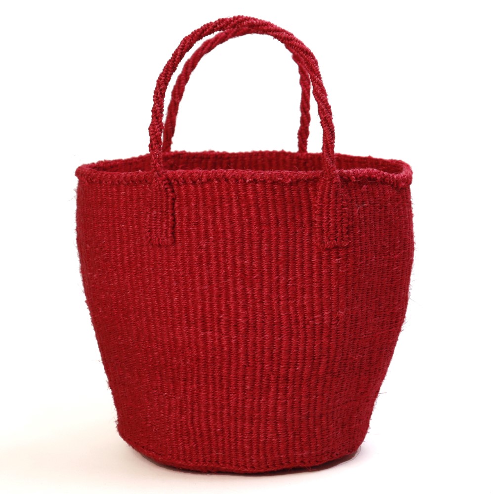 サイザルバッグ共手無地9インチ 無地 赤