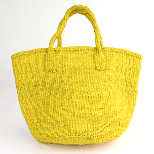 サイザルバッグ共手無地9インチ 無地 黄