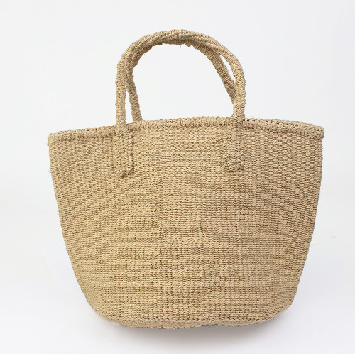 サイザルバッグ共手無地9インチ 無地　クリーム