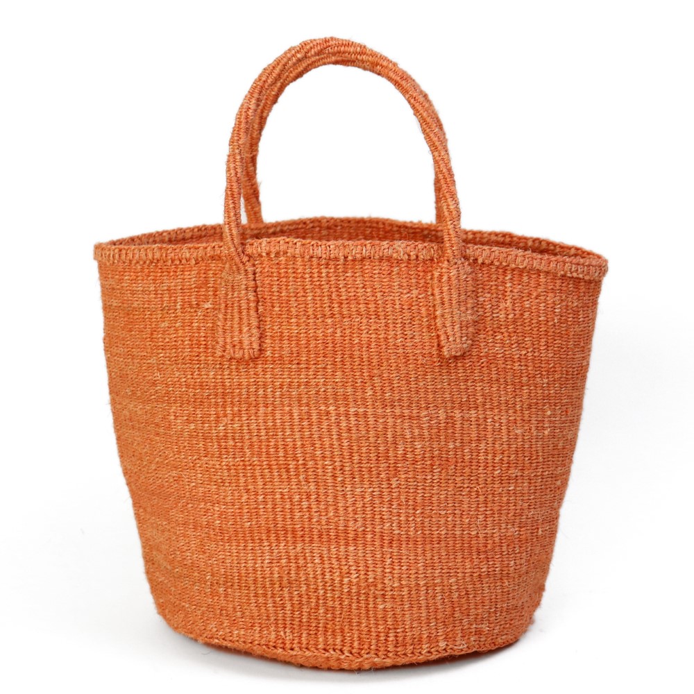 サイザルバッグ共手無地9インチ 無地 オレンジ