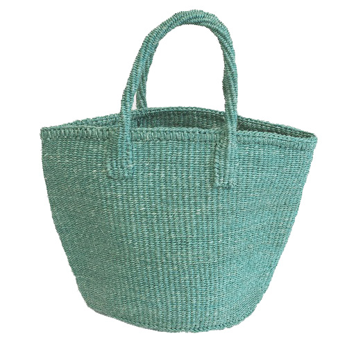 サイザルバッグ共手無地9インチ 無地 ミント