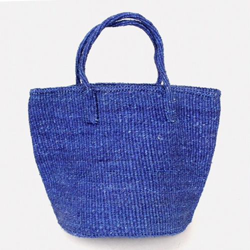 サイザルバッグ共手無地9インチ 無地 青