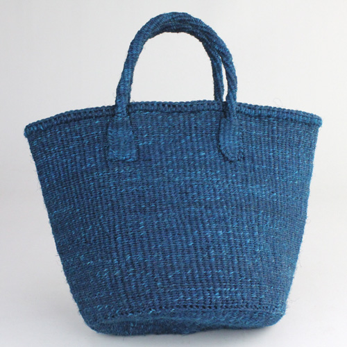 サイザルバッグ共手無地9インチ 無地 ターコイズ