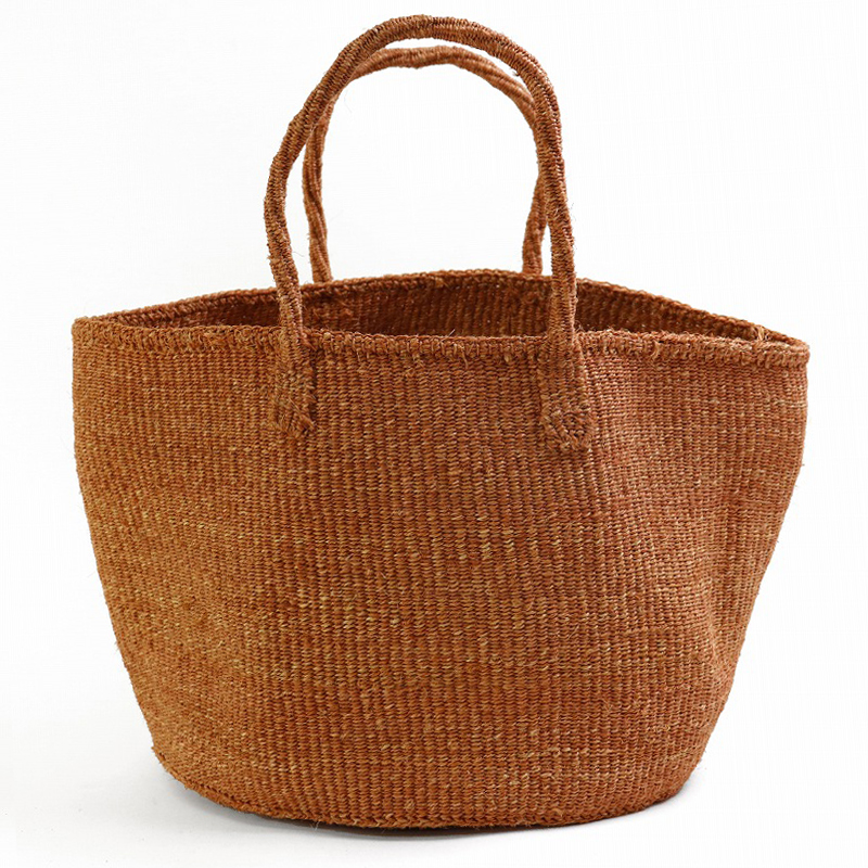 サイザルバッグ共手無地12インチ 無地 茶