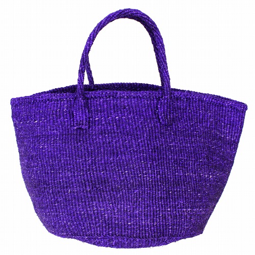 サイザルバッグ共手無地12インチ 無地 紫