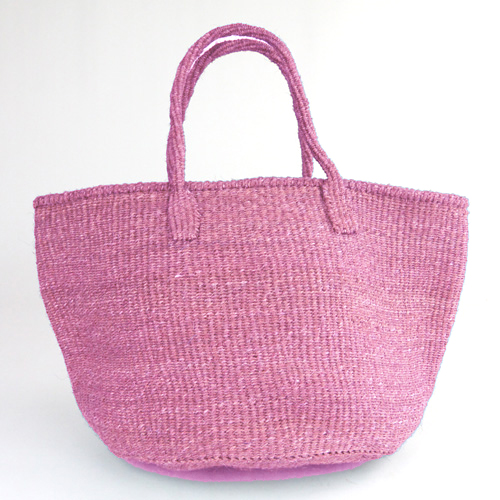 サイザルバッグ共手無地12インチ 無地 ペールピンク