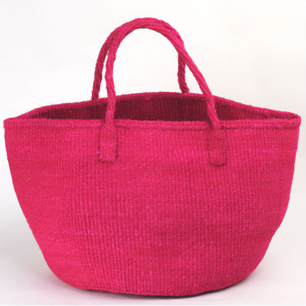 サイザルバッグ共手無地12インチ 無地 フシア