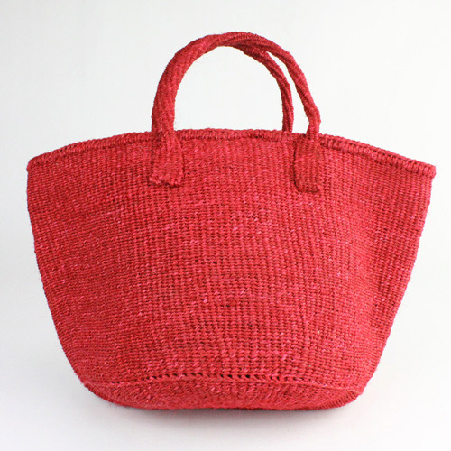 サイザルバッグ共手無地12インチ 無地 赤