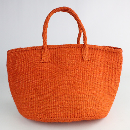 サイザルバッグ共手無地12インチ 無地 オレンジ