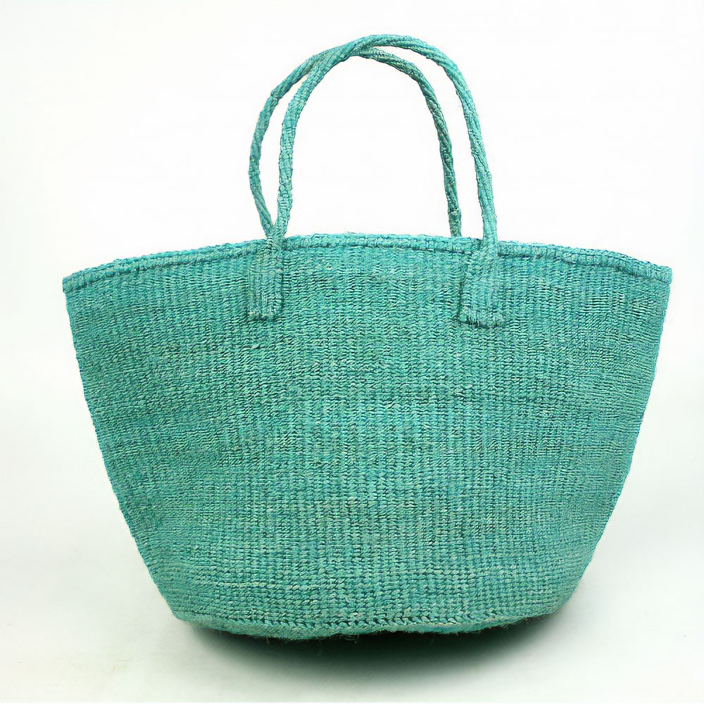 サイザルバッグ共手無地12インチ 無地　ミント