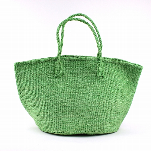 サイザルバッグ共手無地12インチ 無地　黄緑