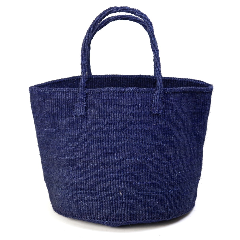 サイザルバッグ共手無地12インチ 無地 濃紺