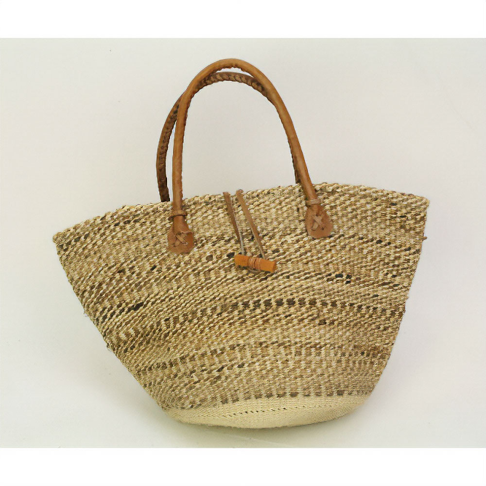 バナナx白サイザル手提げ 9インチ