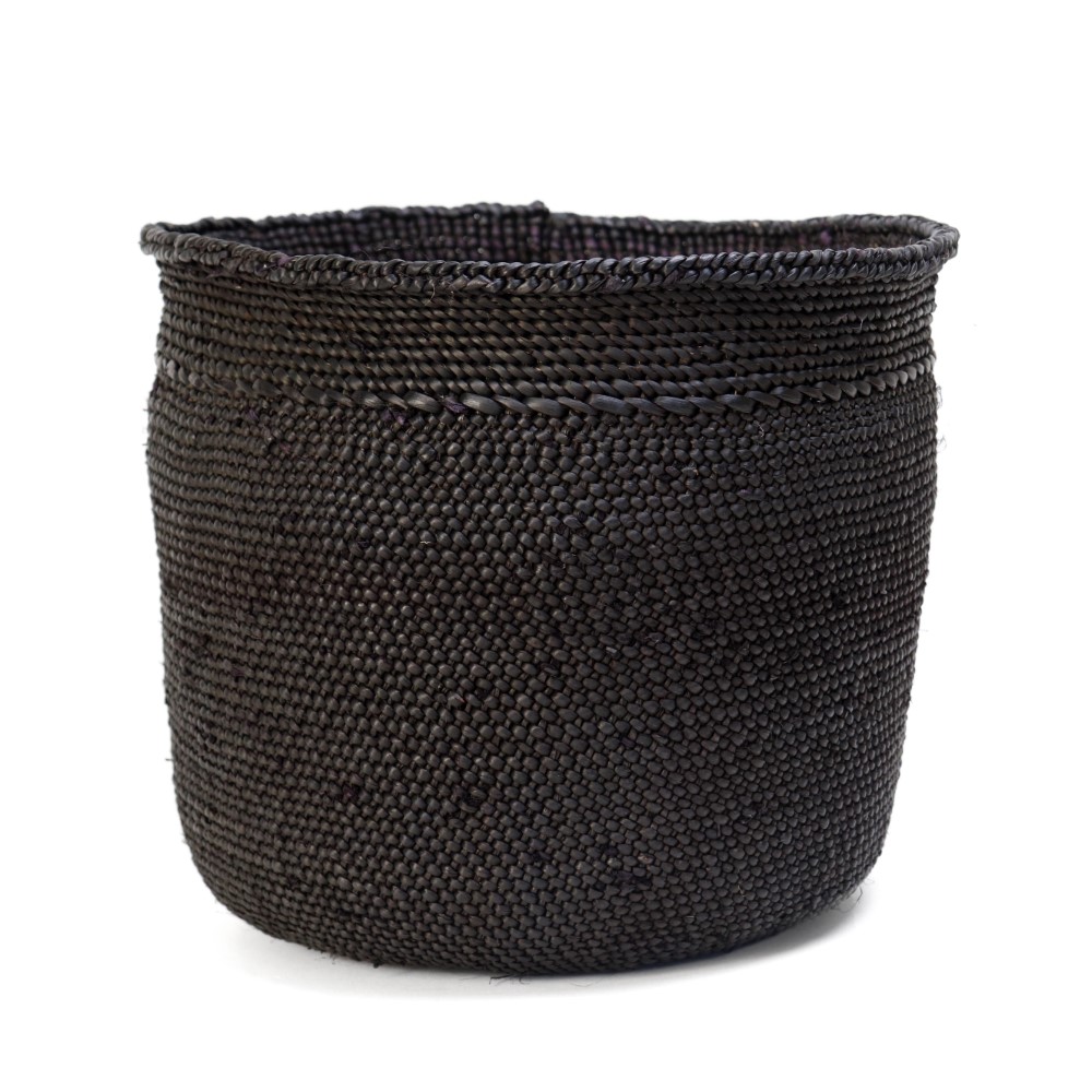 イリンガバスケット M 黒無地 黒経糸MB MD