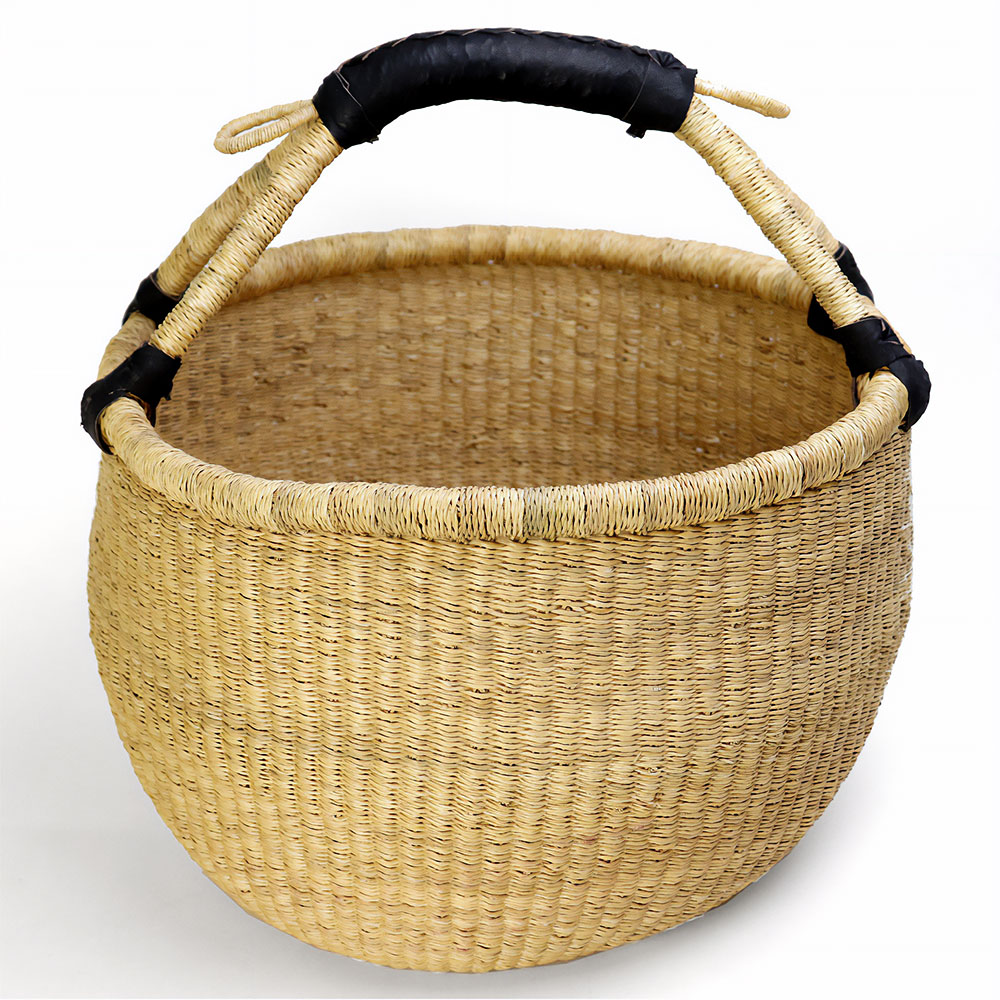 ブルキナバスケット L 無地 黒ハンドル