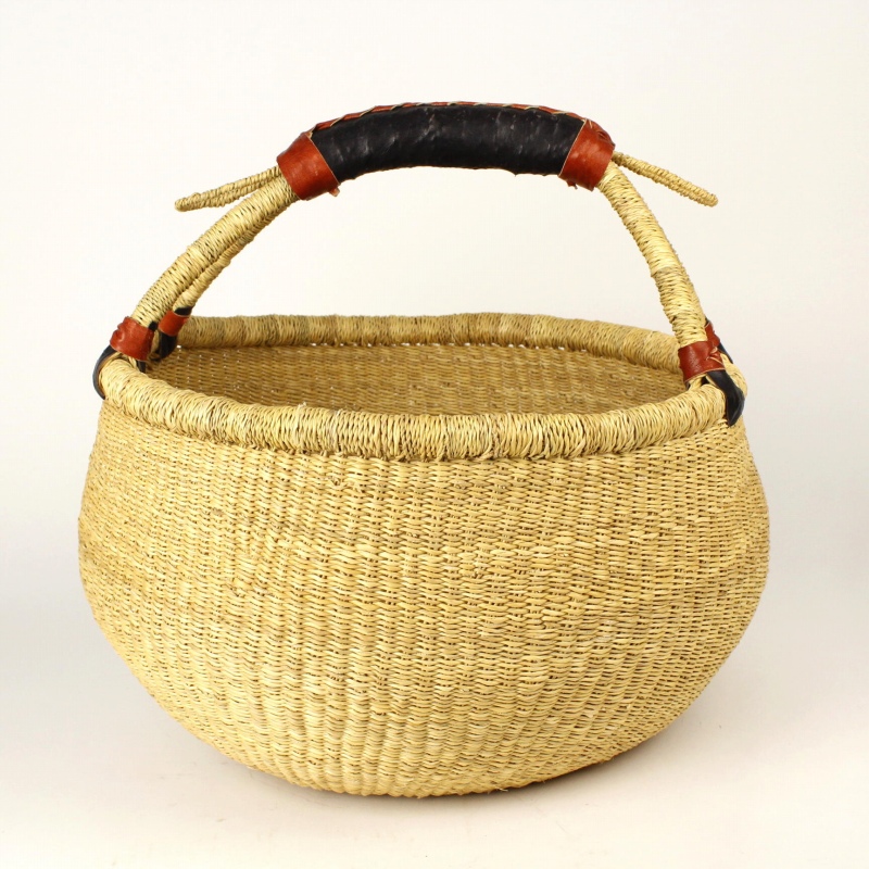 ブルキナバスケット L 無地 赤黒ハンドル