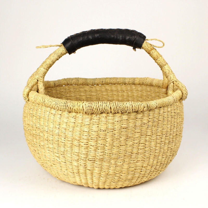 ブルキナバスケット M 無地 黒ハンドル