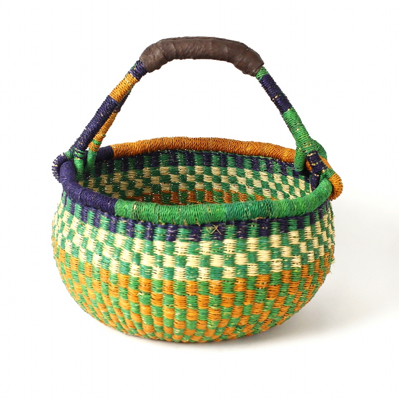 ブルキナバスケット M 無地 焦げ茶ハンドル