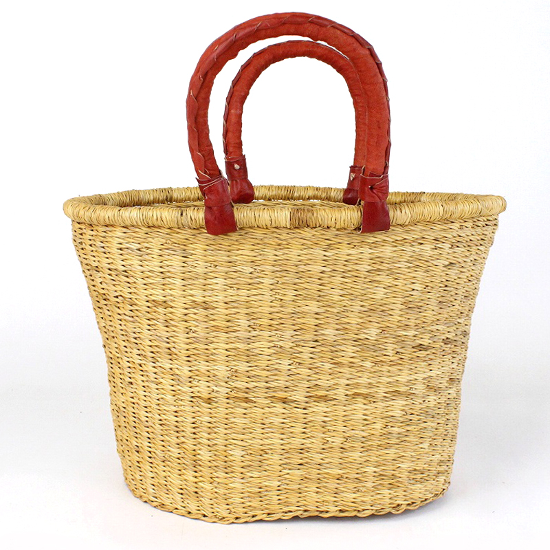 ブルキナバスケット 楕円革取手 M 無地