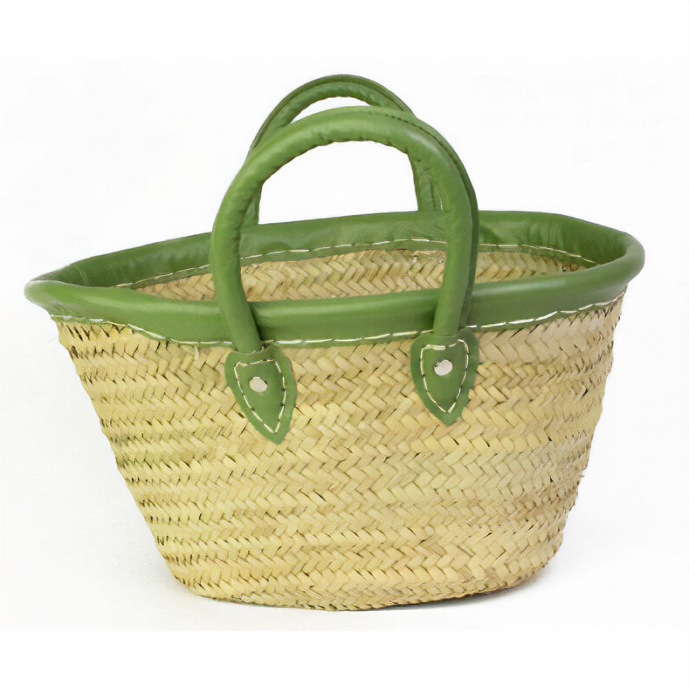 タザドームかご 革縁革手 S F3グリーンティ