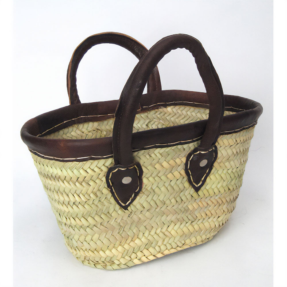 タザドームかご 革縁革手 SS 焦げ茶