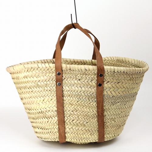 タザドームかごバッグ 平革ぐるりS 薄茶