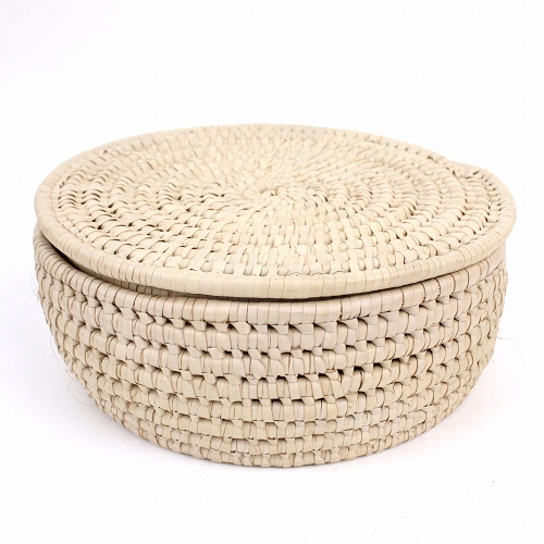 ズールーバスケット 平キャニスター 無地 ナチュラル