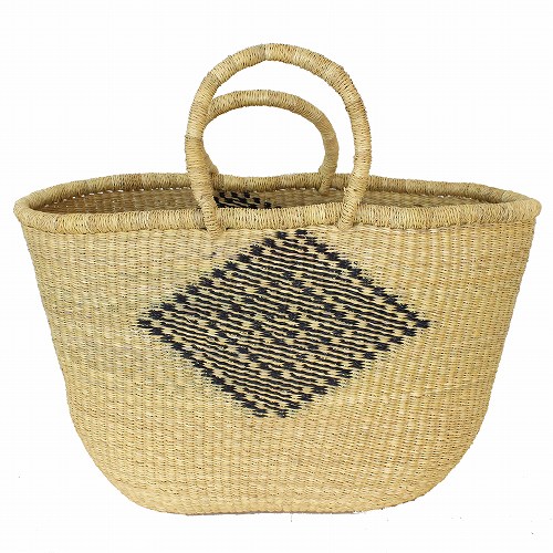 ボルガ横長楕円かご ひし形 ナチュラル