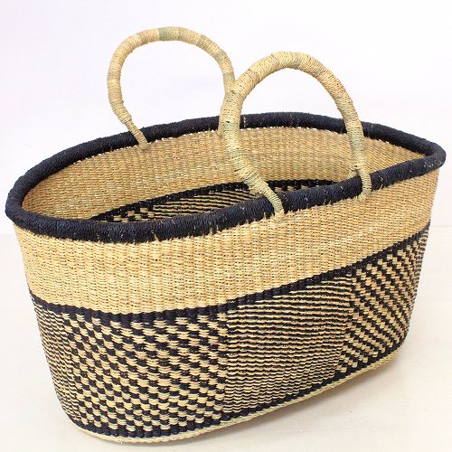 ボルガ楕円カゴ横長 黒