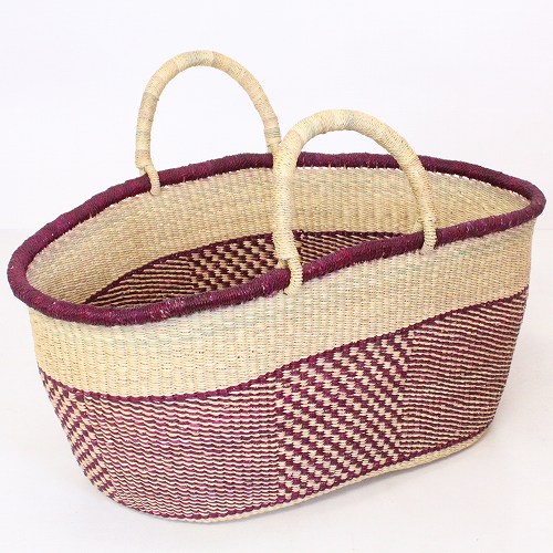 ボルガ楕円カゴ横長 ワイン