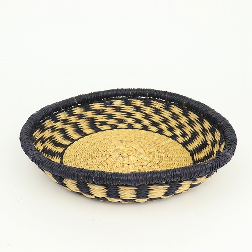 ボルガ平丸皿 中 黒