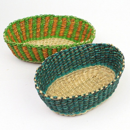 ブルキナバスケット 楕円皿 小 カラー