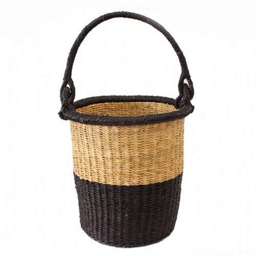 ボルガバケツ型カゴ 小 2トーン 黒