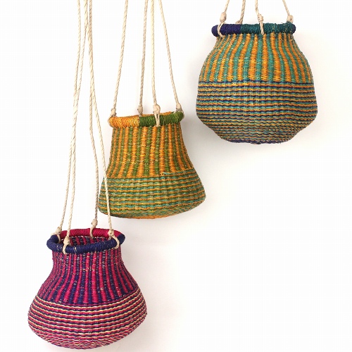 ボルガ革紐ハンギングポット アソート