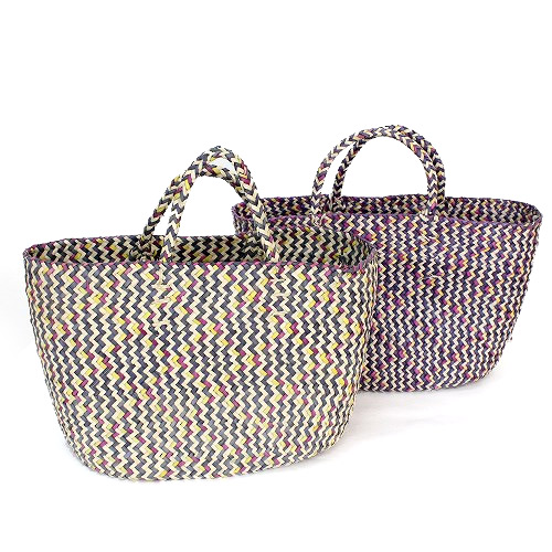 アガデスマルシェかご 小 格子柄