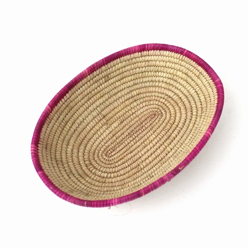 フラニ楕円皿 小 縁カラーピンク