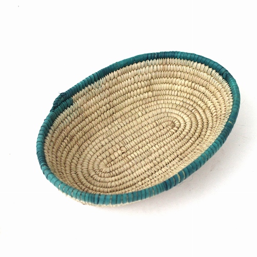 フラニ楕円皿 小 縁カラー緑