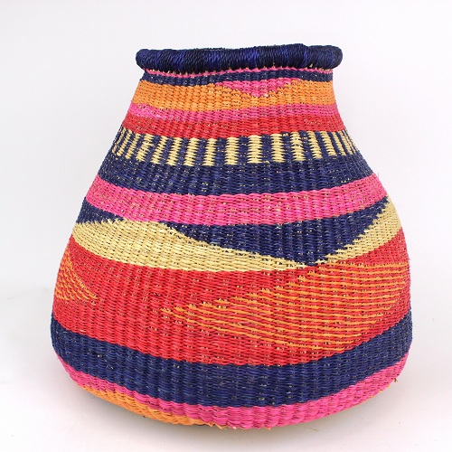 ボルガ細長つぼ型カゴ ピンク系